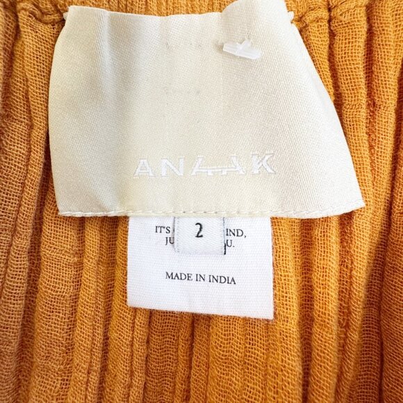 Anaak Off the Shoulder Freya Maxi Dress Boho Gauze Golden Mustard Size 2 (M) - Picture 5 of 11